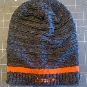 Oversized Grey/Orange Jagermeister Beanie